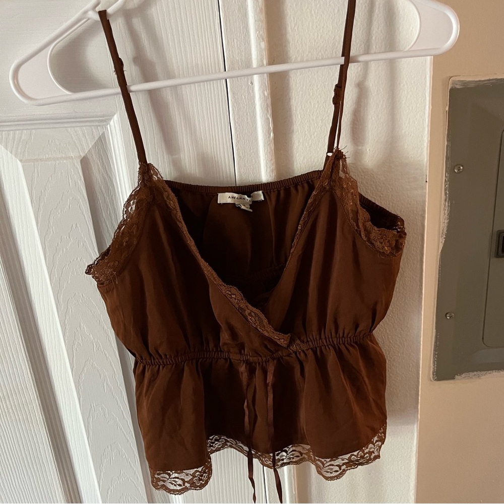 Satin Lace Crop Top